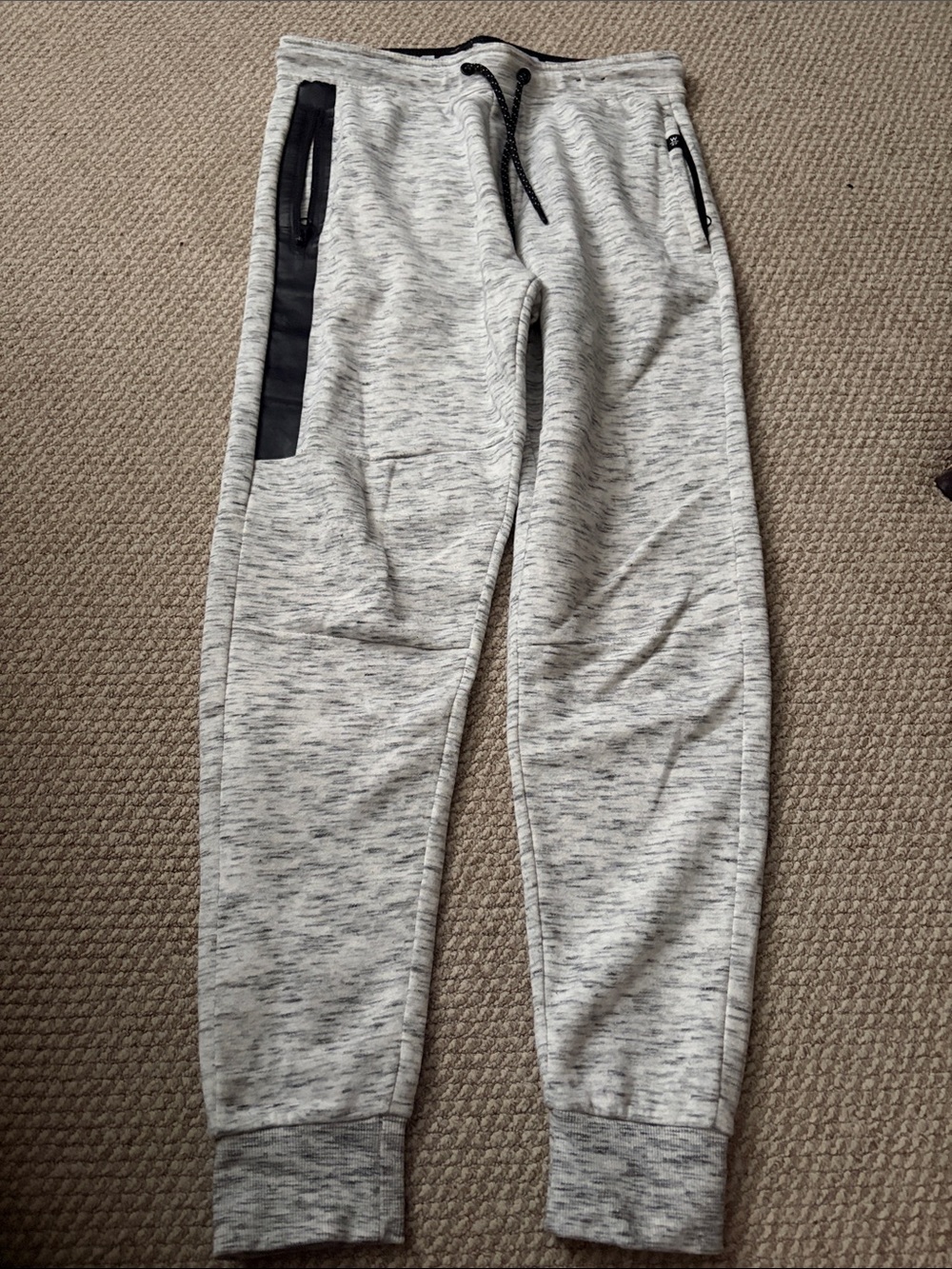 West 49 Men's size small Heather Gray Jogger Sweatpants with Black Trim